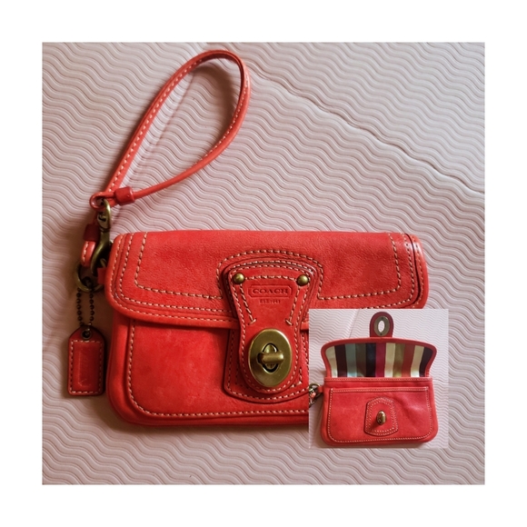 Coach Handbags - Coach Y2K 65th Anniversary Striped Legacy Lining Gigi Wristlet w Turnlock  Red